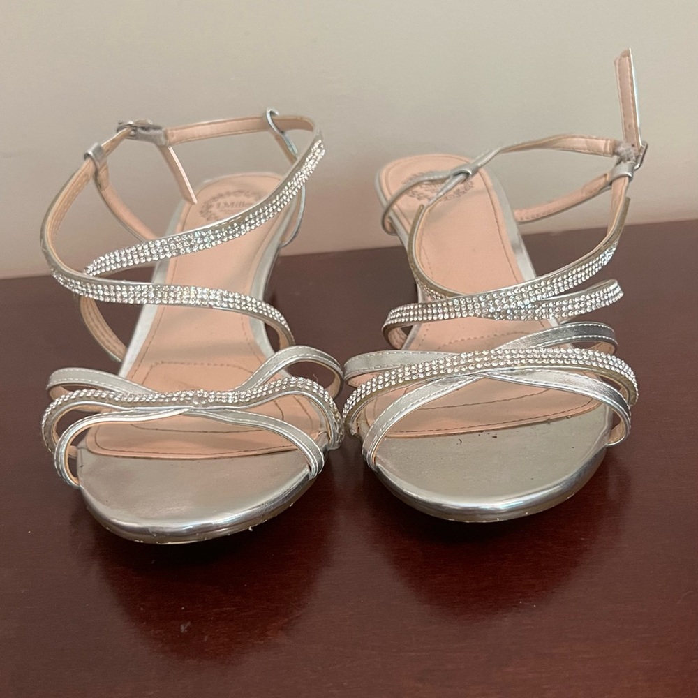 Sequin Silver Heels